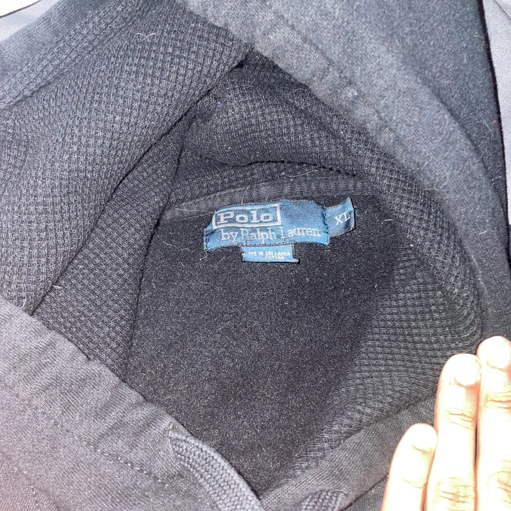 Black polo bear hoodie